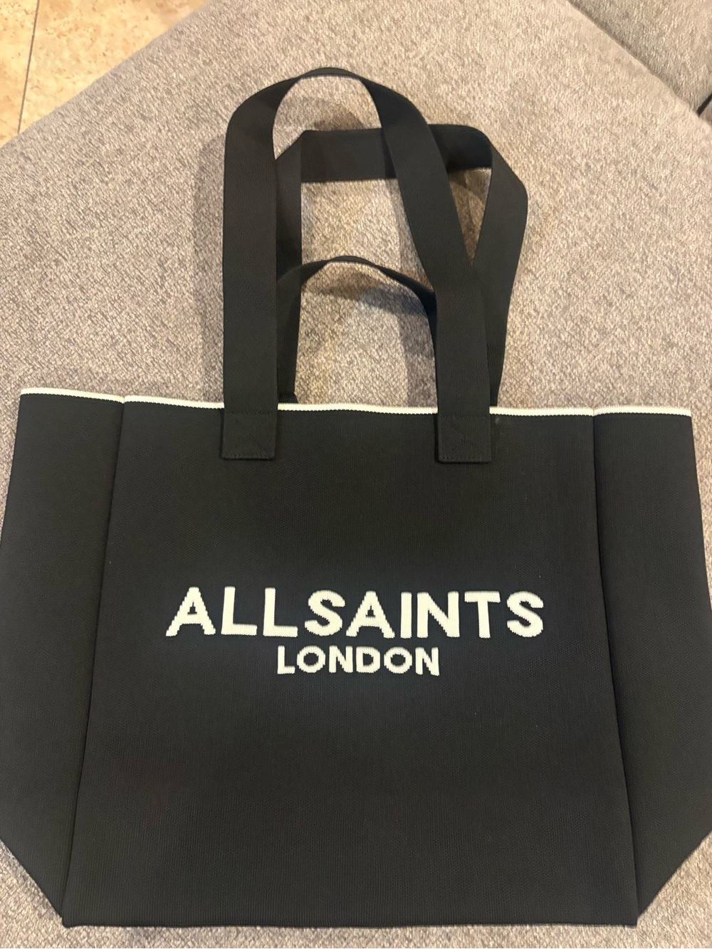 All Saints Black Tote with White Logo